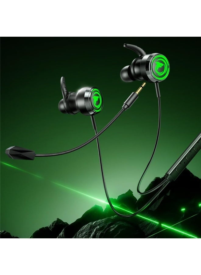 ريماكس سماعات اذن للالعاب RM-709a، سماعة اذن رقمية نوع سي مع اضاءة RGB، ميكروفون بوم قابل للفصل، كيبل 120 سم، تصميم زعنفة قرش، اسود واخضر - Image 2